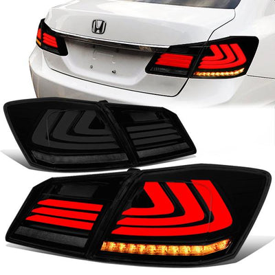 LED Sequential Turn Signal Tail Lights (Smoked) <br>13-15 Honda Accord Sedan