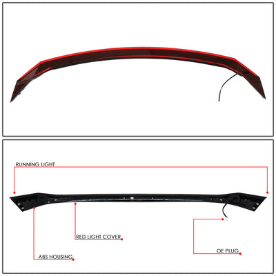D-Motoring - Tail lights - 3D LED Bar - Red - Plug-n-play - 16-18 Honda Civic 4-Dr Sedan - 6