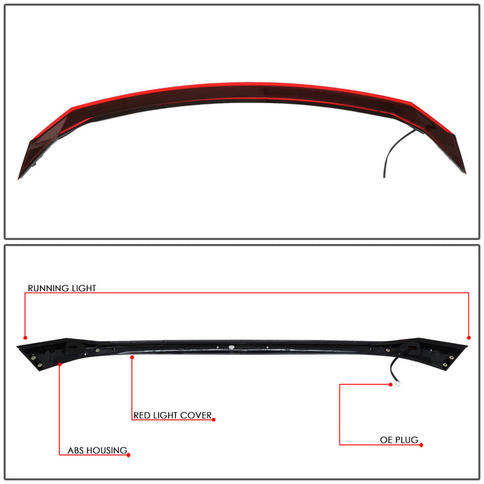 D-Motoring - Tail lights - 3D LED Bar - Red - Plug-n-play - 16-18 Honda Civic 4-Dr Sedan - 6