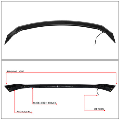 D-Motoring - 16-18 Honda Civic 4-Dr Sedan Tail Lights - Dual 3D LED Bar - Smoked Clear Lens - Plug-n-play - 6