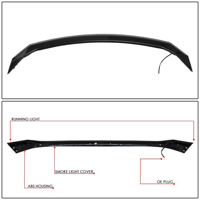 D-Motoring - 16-18 Honda Civic 4-Dr Sedan Tail Lights - Dual 3D LED Bar - Smoked Clear Lens - Plug-n-play - 6