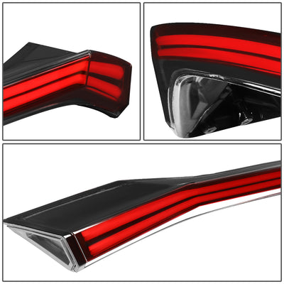 D-Motoring - 16-18 Honda Civic 4-Dr Sedan Tail Lights - Dual 3D LED Bar - Smoked Clear Lens - Plug-n-play - 5