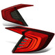 D-Motoring - Tail Lights - 3D LED Bar - Smoked Lens - Plug-n-Play - Pair - 16-18 Honda Civic 4-Dr Sedan - 1