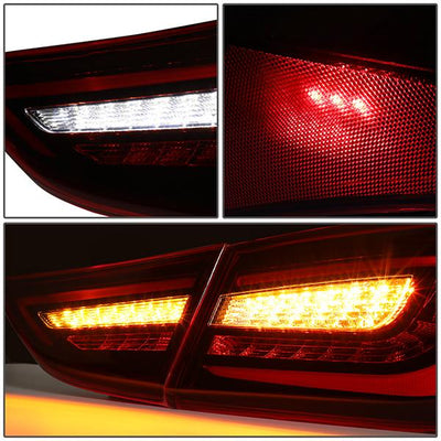 11-13 Hyundai Elantra Sedan Tail Lights - LED Sequential Turn Signal - Red Lens - Plug-n-play - Pair - 5