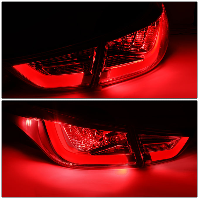 D-Motoring - Tail Lights - 3D LED Bar - Red Lens - Plug-n-Play - Pair - 11-13 Hyundai Elantra Sedan - 3
