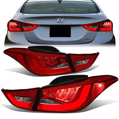 LED Sequential Turn Signal Tail Lights (Clear) <br>11-13 Hyundai Elantra Sedan