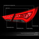 D-Motoring - Tail Lights - 3D LED Bar - Red Lens - Plug-n-Play - Pair - 11-14 Hyundai Sonata - 2