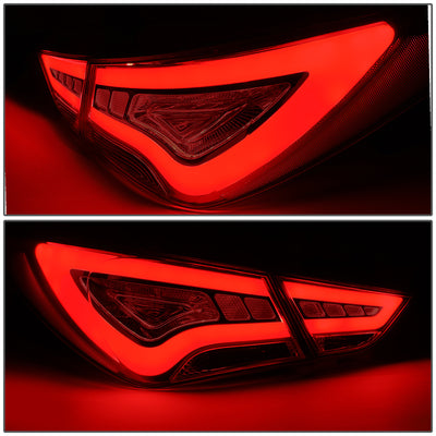 D-Motoring - Tail Lights - 3D LED Bar - Red Lens - Plug-n-Play - Pair - 11-14 Hyundai Sonata - 3