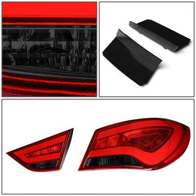 D-Motoring - Tail Lights - 3D LED Bar - Red Lens - Plug-n-Play - Pair - 11-14 Hyundai Sonata - 5