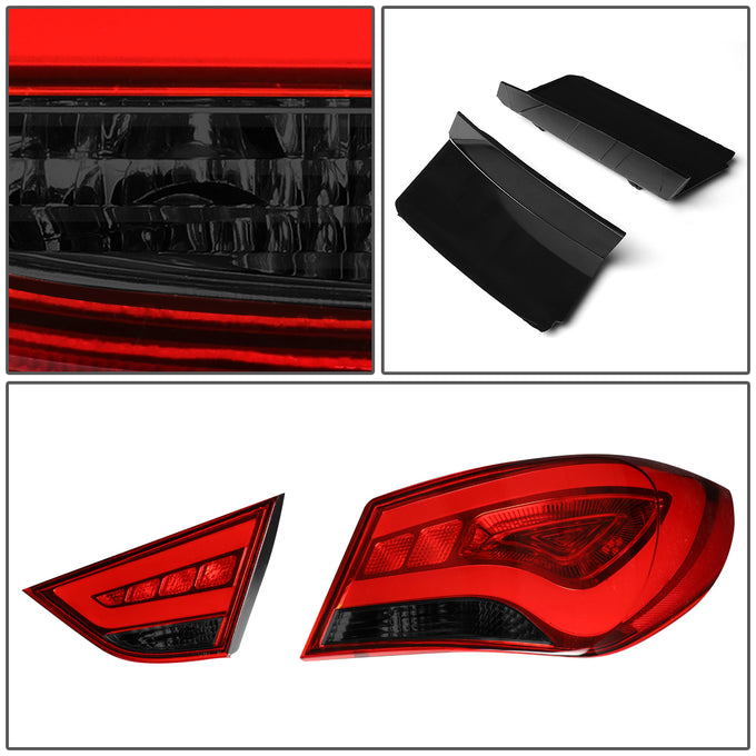 D-Motoring - Tail Lights - 3D LED Bar - Red Lens - Plug-n-Play - Pair - 11-14 Hyundai Sonata - 5
