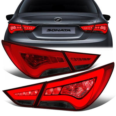 LED Bar Brake Tail Lights (Red, Smoked) <br>11-14 Hyundai Sonata