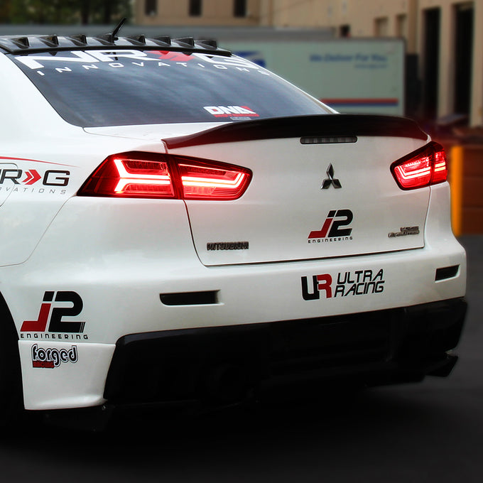 D-Motoring - Tail Lights - Sequential LED Turn Signal - Red Lens - Plug-n-Play - Pair - 8-17 Mitsubishi Lancer & EVO Sedan - 7