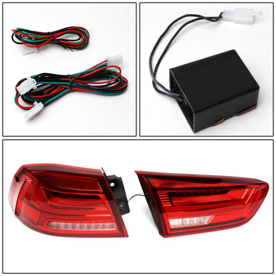 D-Motoring - Tail Lights - Sequential LED Turn Signal - Red Lens - Plug-n-Play - Pair - 8-17 Mitsubishi Lancer & EVO Sedan - 5