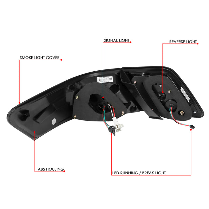 D-Motoring - Tail Lights - 3D LED Bar - Smoked Lens - Plug-n-Play - Pair - 10-11 Toyota Camry - 6