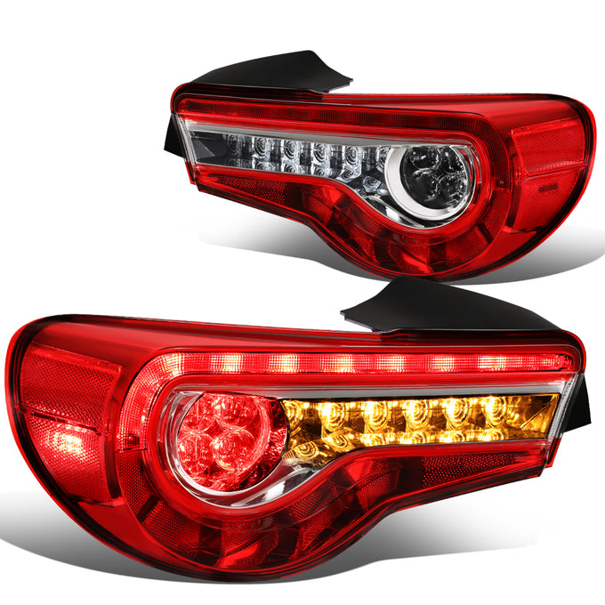 LED Sequential Turn Signal Tail Lights (Red) <br>13-16 Subaru BRZ 13-19 Scion FR-S Toyota 86