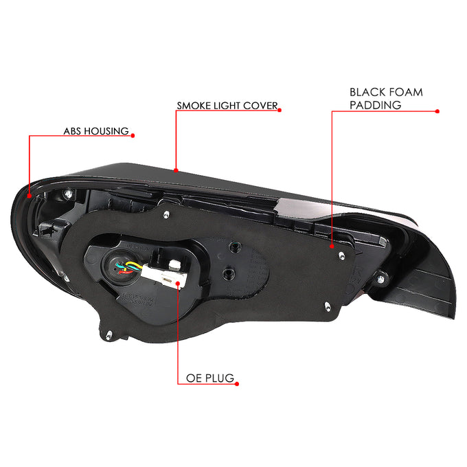 D-Motoring - 13-18 Scion Fr-S Toyota 86 Tail Lights - Sequential LED Turn Signal - Smoked Lens - Plug-n-play - Pair - 5