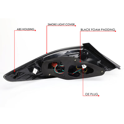 D-Motoring - 12-17 Hyundai Accent 4-Dr SedanTail Lights - 3D LED Bar - Smoked Lens - Plug-n-play - Pair - 6