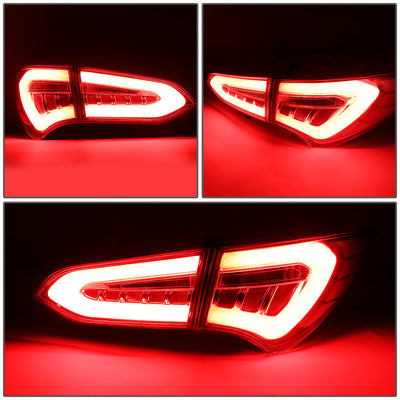D-Motoring - 13-16 Hyundai Santa Fe Tail Lights - 3D LED Tube Bar - Red Lens - Plug-n-play - Pair - 3