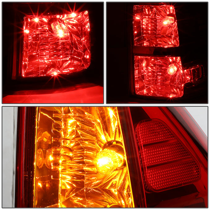 D-Motoring - 03-09 Lexus GX470 Tail Lights - Red Lens - Amber Conner - Plug-n-play - Pair - 4