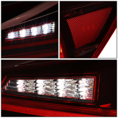 D-Motoring - 06-13 Lexus IS250 IS350 Sedan Tail Lights - Full LED 3D Strip/Brake/Reverse - Red / Clear Lens - Plug-n-play - Pair - 5