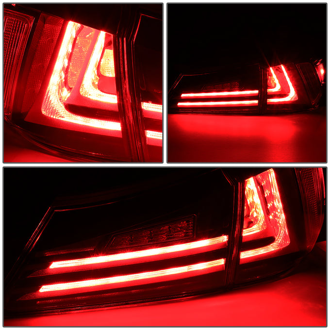D-Motoring - 06-13 Lexus IS250 IS350 Sedan Tail Lights - Full LED 3D Strip/Brake/Reverse - Smoked Lens - Plug-n-play - Pair - 3