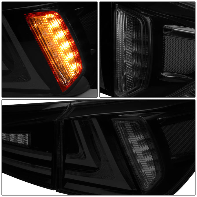 D-Motoring - 06-13 Lexus IS250 IS350 Sedan Tail Lights - Full LED 3D Strip/Brake/Reverse - Smoked Lens - Plug-n-play - Pair - 4