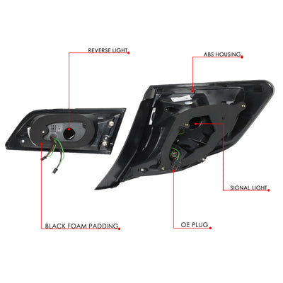 D-Motoring - 12-14 Toyota Camry Tail Lights - 3D LED Bar - Smoked Lens - Plug-n-play - Pair - 6