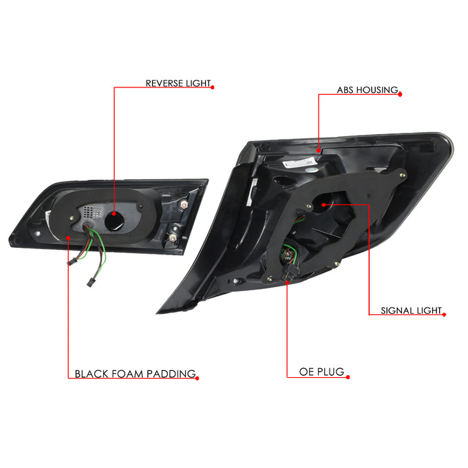 D-Motoring - 12-14 Toyota Camry Tail Lights - 3D LED Bar - Smoked Lens - Plug-n-play - Pair - 6