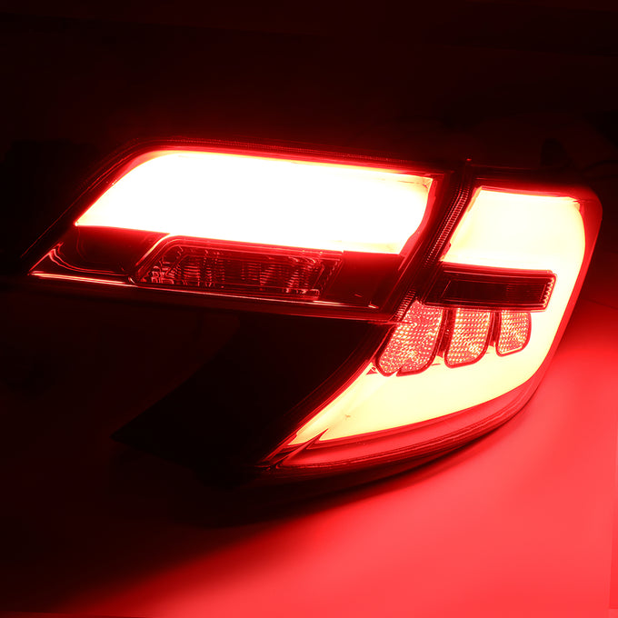 D-Motoring - 12-14 Toyota Camry Tail Lights - 3D LED Bar - Smoked Lens - Plug-n-play - Pair - 3