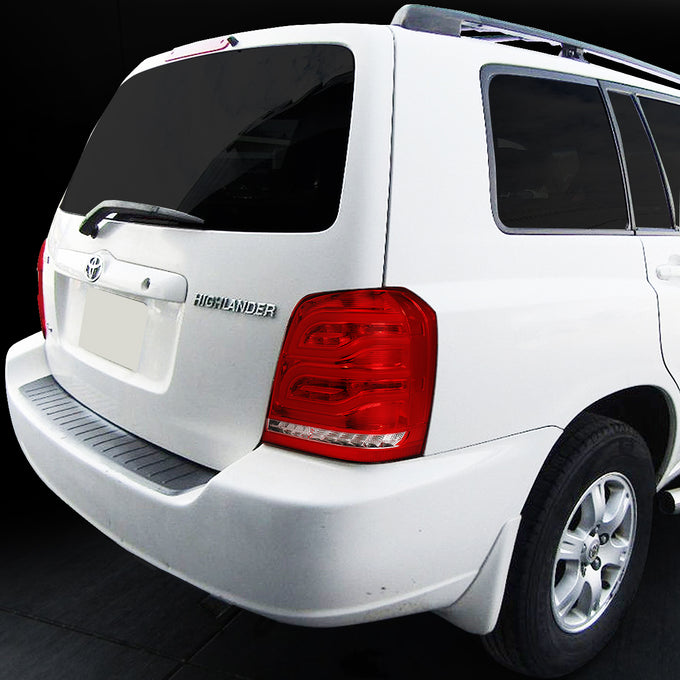 D-Motoring - 01-07 Toyota Highlander Tail Lights - Full LED+3D Tube Bar - Red / Clear Lens - Plug-n-play - Pair - 7