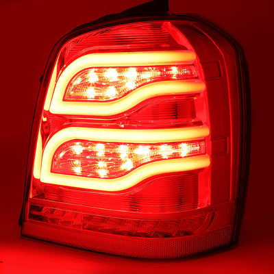 D-Motoring - 01-07 Toyota Highlander Tail Lights - Full LED+3D Tube Bar - Red / Clear Lens - Plug-n-play - Pair - 3