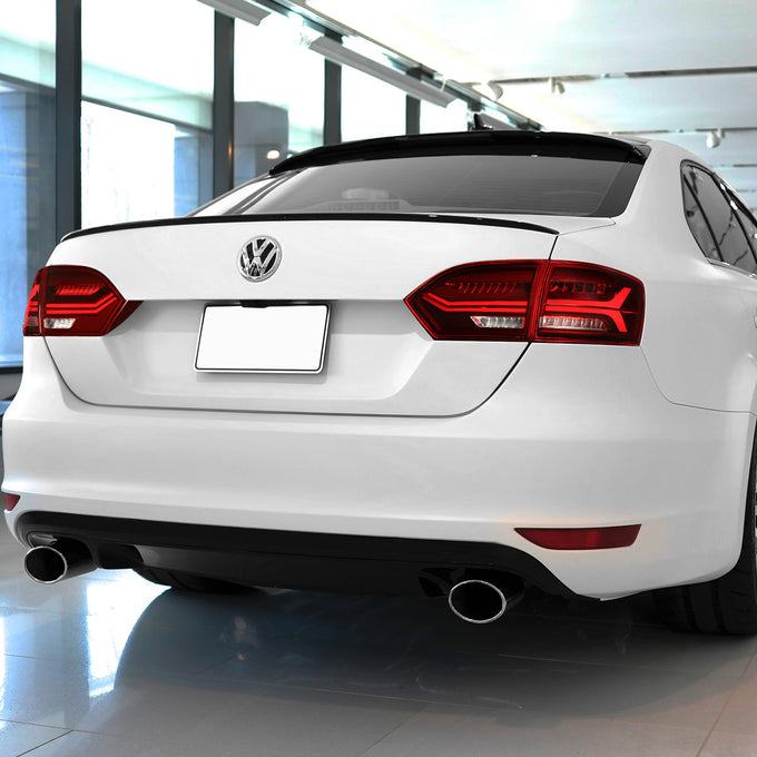 D-Motoring - 11-17 Volkswagen Jetta Sedan Tail Lights - Full LED+3D Strip+Chasing Turn Signal - Red / Clear Lens - Plug-n-play - Pair - 7