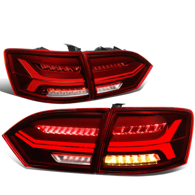 LED Sequential Turn Signal Tail Lights (Red) <br>11-14 Volkswagen Jetta Sedan