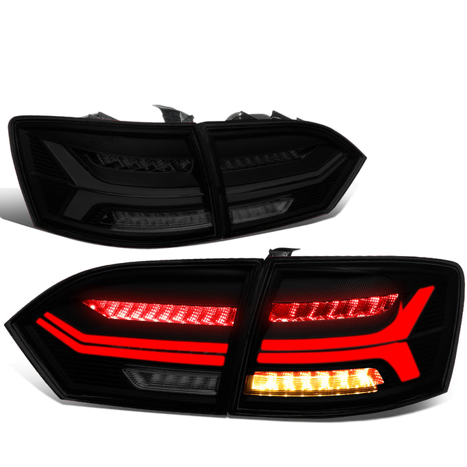 LED Sequential Turn Signal Tail Lights (Smoked) <br>11-14 Volkswagen Jetta Sedan