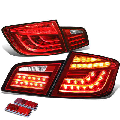 D-Motoring - Tail lights - 3D LED - Red Housing - Clear Lens - Plug-n-Play - Pair - BMW 528i & XDrive / 530i / 535i & XDrive / 550i & XDrive / M5 - 1