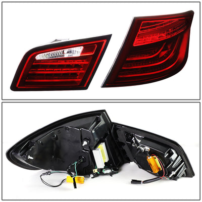 D-Motoring - Tail lights - 3D LED - Red Housing - Clear Lens - Plug-n-Play - Pair - BMW 528i & XDrive / 530i / 535i & XDrive / 550i & XDrive / M5 - 6