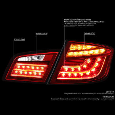 D-Motoring - Tail lights - 3D LED - Red Housing - Clear Lens - Plug-n-Play - Pair - BMW 528i & XDrive / 530i / 535i & XDrive / 550i & XDrive / M5 - 2