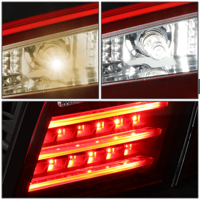 D-Motoring - Tail lights - 3D LED - Red Housing - Clear Lens - Plug-n-Play - Pair - BMW 528i & XDrive / 530i / 535i & XDrive / 550i & XDrive / M5 - 4