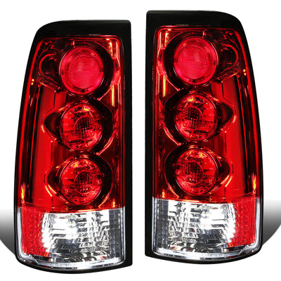 D-Motoring - Tail lights - Chrome Housing - Red Lens - Plug-n-Play - Pair - Chevy Silverado 1500(HD) / 2500(HD) / 3500(HD) / Sierra 1500(HD) / 2500(HD) - 1