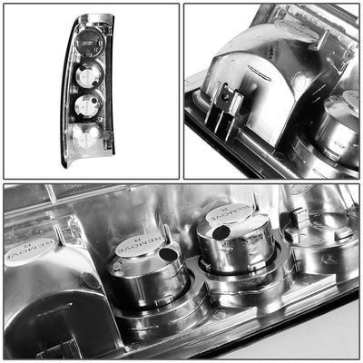 D-Motoring - Tail lights - Chrome Housing - Red Lens - Plug-n-Play - Pair - Chevy Silverado 1500(HD) / 2500(HD) / 3500(HD) / Sierra 1500(HD) / 2500(HD) - 4