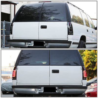 D-Motoring - Tail lights - 3D LED C-Bar - Black Housing - Smoked Lens - Plug-n-Play - Pair - Cadillac Escalade / C(K)1500 / C(K)2500 / C(K)3500 / Suburban / Tahoe - 7