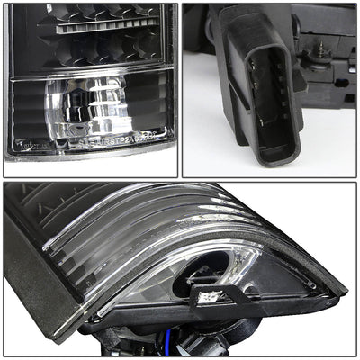 D-Motoring - Tail lights - LED - Black Housing - Clear Lens - Plug-n-Play - Pair - Cadillac Escalade / C(K)1500 / C(K)2500 / C(K)3500 / Suburban / Tahoe - 4
