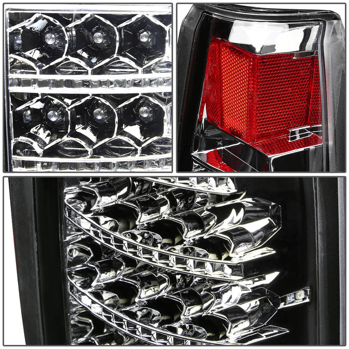D-Motoring - Tail lights - LED - Chrome Housing - Clear Lens - Plug-n-Play - Pair - Cadillac Escalade / C(K)1500 / C(K)2500 / C(K)3500 / Suburban / Tahoe - 3