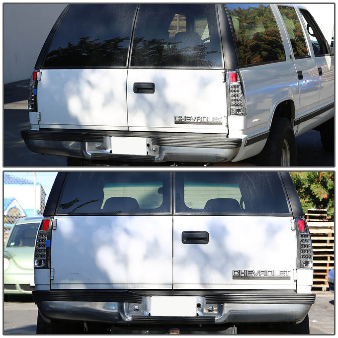 D-Motoring - Tail lights - LED - Chrome Housing - Clear Lens - Plug-n-Play - Pair - Cadillac Escalade / C(K)1500 / C(K)2500 / C(K)3500 / Suburban / Tahoe - 5
