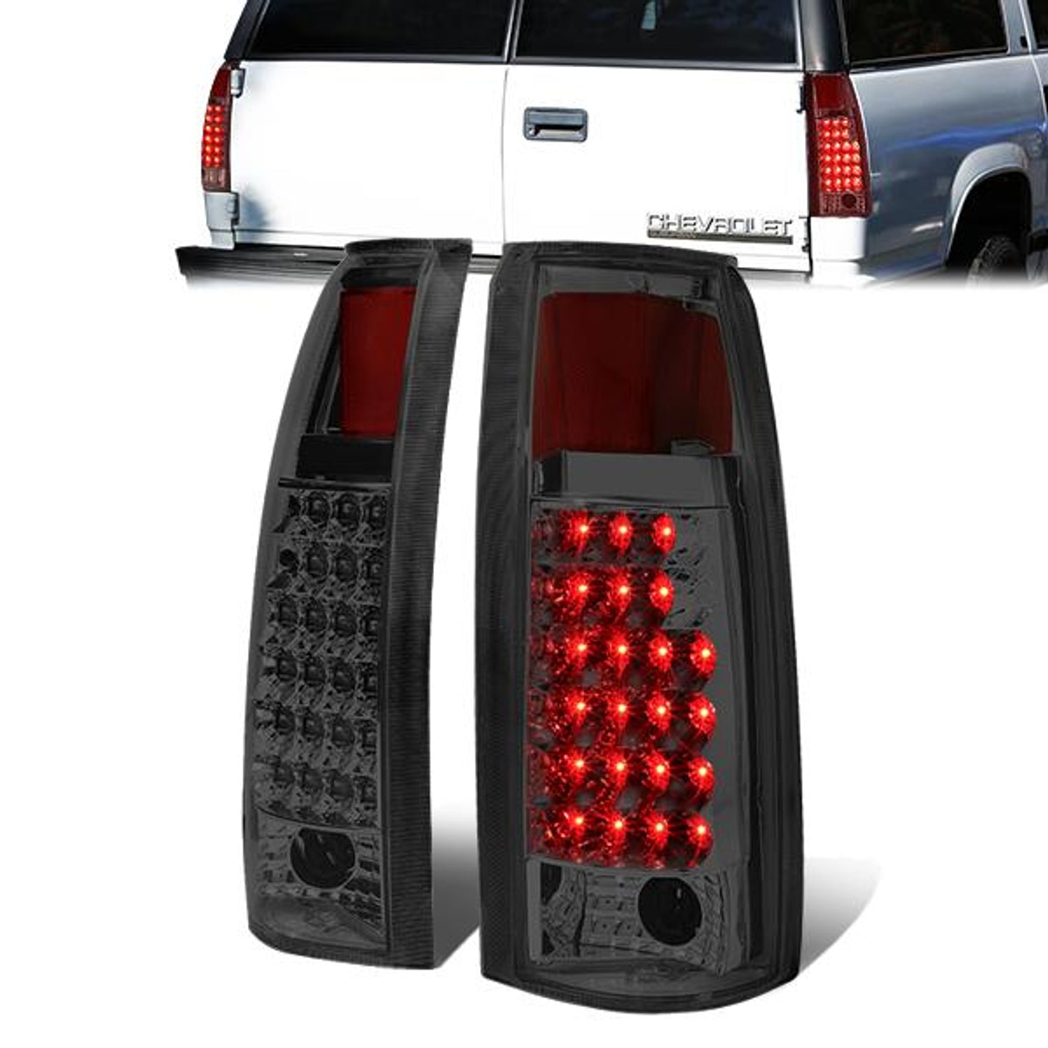 LED Tail Lights (Smoked)<br>88-00 Silverado C10 C/K 1500-3500 Suburban