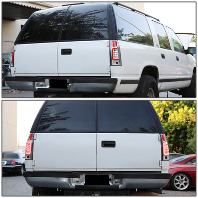 D-Motoring - Tail lights - 3D LED Red Bar - Chrome Housing - Clear Lens - Plug-n-Play - Pair - Cadillac Escalade / C(K)1500 / C(K)2500 / C(K)3500 / Suburban / Tahoe - 5