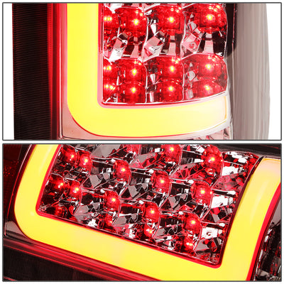 D-Motoring - Tail lights - 3D LED Red Bar - Chrome Housing - Clear Lens - Plug-n-Play - Pair - Cadillac Escalade / C(K)1500 / C(K)2500 / C(K)3500 / Suburban / Tahoe - 3