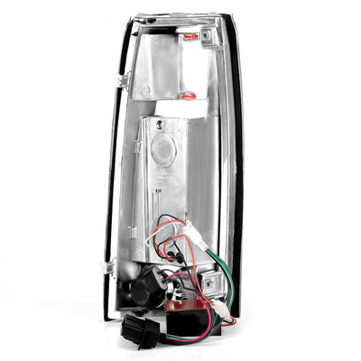 D-Motoring - Tail lights - 3D LED Red Bar - Chrome Housing - Clear Lens - Plug-n-Play - Pair - Cadillac Escalade / C(K)1500 / C(K)2500 / C(K)3500 / Suburban / Tahoe - 4