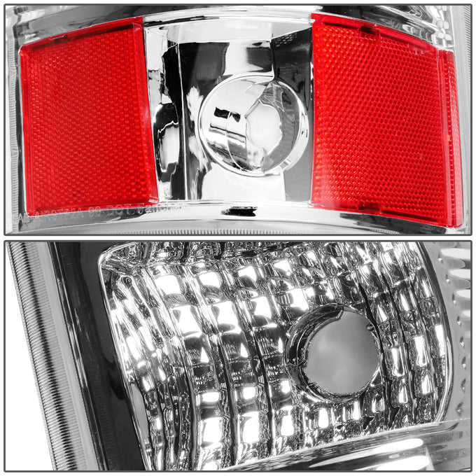D-Motoring - Tail lights - 3D LED C-Bar - Chrome Housing - Clear Lens - Plug-n-Play - Pair - Chevy Silverado 1500 / 2500 / 3500 / GMC Sierra 1500 / 2500 / 3500 - 4