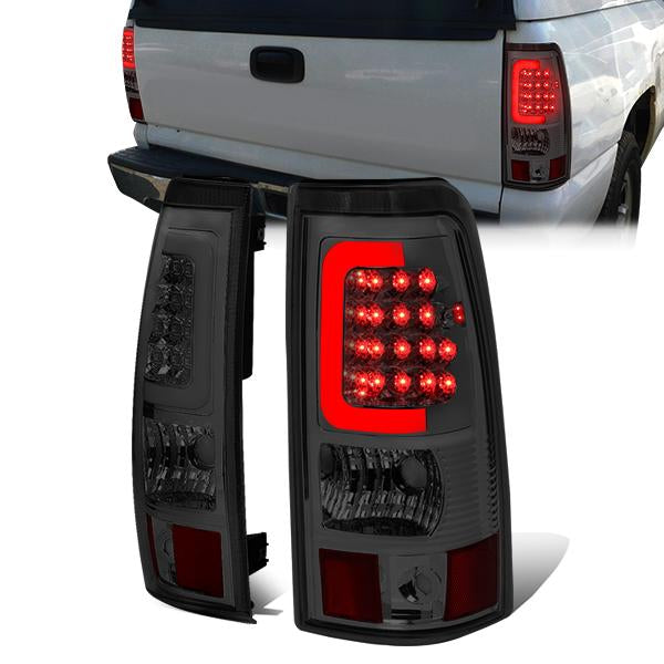 3D LED C-Bar Tail Lights(Smoked)<br>03-07 Silverado Sierra 1500 2500 3500 HD